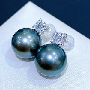 Boucles d'oreilles pendantes en argent S925, nouvelle feuille, perle naturelle mate violette, 11-12 mm, design dynamique et tendance pour le haut du corps - Product Image 4