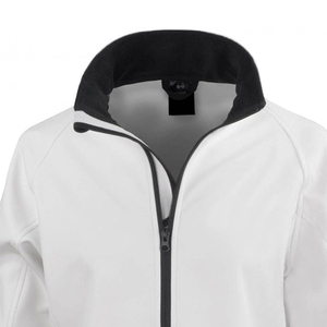 Veste unisexe blanche imperméable à capuche en softshell épais, coupe-vent, fermeture éclair quart de tour, coupe régulière, pour l'hiver et les activités de plein air - Product Image 5