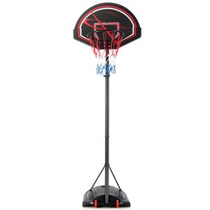 Canasta de Baloncesto Portátil con Ruedas, Tablero de Vidrio Templado Plegable, 2 Redes para Entrenamiento en Interiores, Exteriores, Escuelas y Parques - Product Image 1