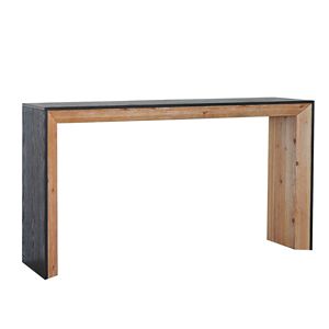 Modern Narrow <b>Console</b> <b>Table</b> in <b>Black</b> & Natural Wood Easy Assembly Multi-Color Small Entryway & Couch <b>Table</b> - Product Image 3