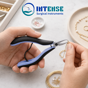 Pince à bijoux professionnelle à bec courbé, outil de pliage de fil de précision avec poignée ergonomique à ressort - Product Image 5