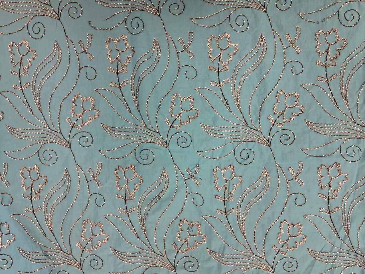 Sky Blue base with silver embroidery