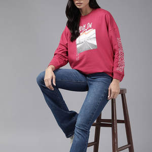 Sudadera Moderna Personalizada para Mujer, Nuevo Estilo, Tejido de Poliéster Puro, Corte Holgado - Product Image 5