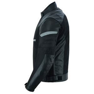 Blouson de moto moderne coupe ajustée grande taille coupe-vent en cuir véritable souple avec fermeture éclair confortable pour les voyages décontractés - Product Image 4
