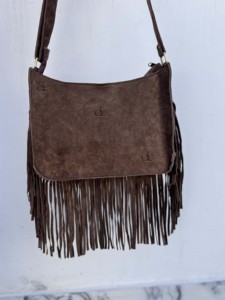 Bolso bandolera de cuero con flecos de piel de vaca, parches de piel, bolso de mano de cuero con pelo, bandolera de moda estilo gitano, bolsos elegantes de gran venta - Product Image 4