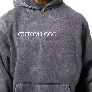 เสื้อฮู้ดดี้โอเวอร์ไซส์ผ้าฝ้ายหนา 350 GSM คุณภาพสูง แบบเรียบ ไม่มีลาย พิมพ์โลโก้ได้ตามต้องการ สำหรับผู้ชายและผู้หญิง ทรงบ็อกซี่ - Product Image 4