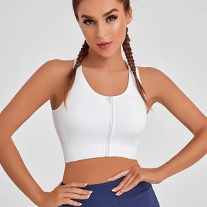 Wholesale Gym Activewear Fitness Workout Sport Wear High Impact Sports Bra Front Zip Padded Yoga Bra for Women - Product Image 4