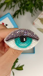 Handmade Beaded <b>Cat</b> Coin Pouch Storage Bag Intricate Black Beads White Eyes Artisan Charm Durable American Style 5.5x4.5 Inches - Product Image 5