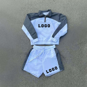Custom <b>Men</b> <b>Summer</b> Nylon Windbreaker Tracksuit Set 3/4 Zip <b>Jacket</b> & Shorts Lightweight Customizable Logo Streetwear Teamwear - Product Image 1