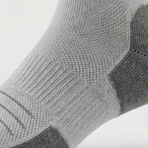 Crew <b>Socks</b> Solid Gray Knitted Breathable Cotton Polyester Spandex Adult Casual Daily Wear Summer Standard Thickness - Product Image 5