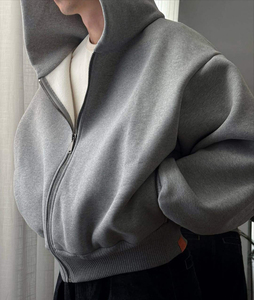 Sudadera con capucha oversize para hombre, personalizada, de doble capa, con cierre interior en contraste, hombros caídos, forro térmico, estilo streetwear, al por mayor - Product Image 3