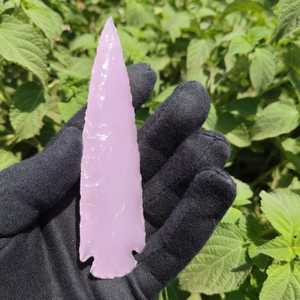 Wholesale Rose Quartz Glass Arrowhead Handmade Decorative Pink Glass Craft - Product Image 2