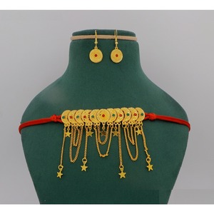 ชุดเครื่องประดับต่างหูสร้อยคอชุบทองพิเศษชุดเครื่องประดับอัญมณีอาหรับ - Product Image 3