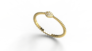 Luxury 18K Gold Marquise Shaped <b>Ring</b> Round Cut Diamond Beaded Ball <b>Ring</b> Stackable Wedding <b>Ring</b> <b>Dainty</b> Stackable <b>Ring</b> for Women - Product Image 2