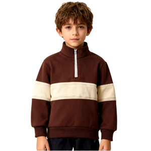 Sweat à capuche tricoté lourd à col rond personnalisé pour bébés garçons, idéal pour le streetwear, vêtements pour enfants, saison hiver-printemps, fabriqué pour les équipes - Product Image 4