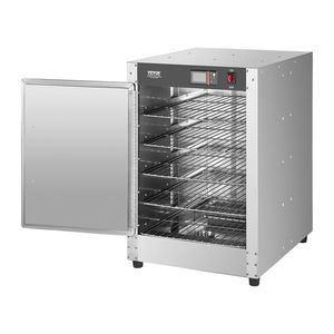 Scaldavivande professionale a 5 livelli in acciaio inox, con porta singola, ripiani regolabili e vassoio per l'acqua, per mantenere caldi fino a 5 porzioni - Product Image 1