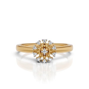 Bague Statement en Moissanite en Argent Plaqué Rhodium, Bijou de Luxe Audacieux pour Homme avec Motif Radial en Grappe de Rayons de Soleil - Product Image 2
