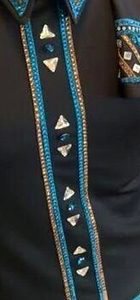 เสื้อเชิ้ตคาวเกิร์ลงานฝีมือคุณภาพสูงสไตล์ตะวันตก ตกแต่งกระดุมด้านหน้า แขนยาว ใส่สบาย ผลิตจากโพลีเอสเตอร์ เหมาะสำหรับขี่ม้า - Product Image 4