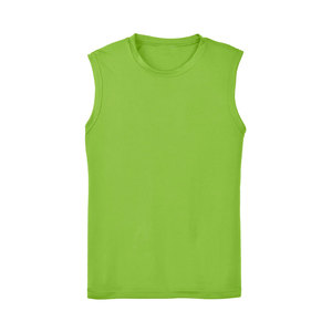 Wholesale Skater Style Oversized Drop Shoulder Vest Loose Fit Combed Cotton Men Solid Green Sleeveless Tank Top - Product Image 1