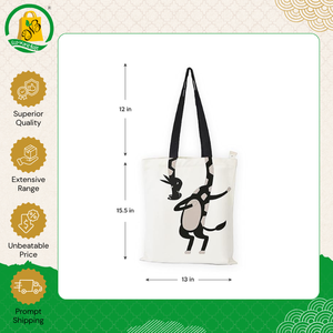 Bolsa de Compras de Algodón Teñido y Estampado Personalizado, Ecológica y de Buena Calidad, con Asa de Lona Suave y Resistente - Product Image 6