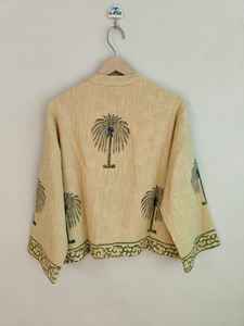 Chaqueta de Algodón con Estampado de Bloques, Estilo Boho, para Mujer, Prenda Étnica, Hecha a Mano, Regalo para Fiestas - Product Image 6