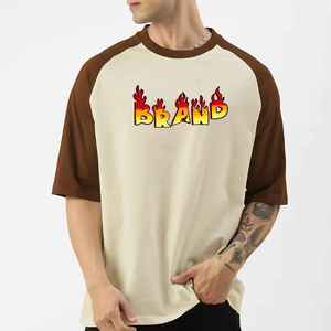 T-shirt Homme Oversize 100% Coton Color Block Coupe Ample OEM/ODM avec Logo Personnalisé Impression Numérique Grammage Lourd 200 GSM - Product Image 1