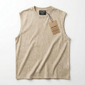 Premium 280GSM Heavyweight Cotton Acid Wash Tank <b>Top</b> Custom Logo Vintage Oversized Muscle Tee Luxury Streetwear Boxy - Product Image 5