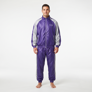 Best Quality Men's Custom Nylon <b>Jogger</b> Tracksuit <b>Plus</b> <b>Size</b> Loose Fit Lightweight Gym Training Sportswear <b>Set</b> - Product Image 5