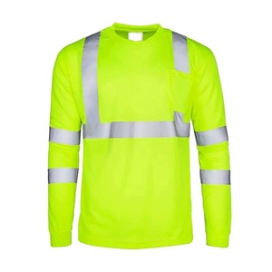 Chemise de sécurité réfléchissante à manches longues haute visibilité personnalisable, séchage rapide, classe ANSI 1, faible MOQ, logo personnalisé AWARTEN - Product Image 4
