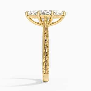 แหวนเพชรแล็บสั่งทำพิเศษสำหรับผู้หญิง ผลิตในอินเดีย พร้อมบริการสลักข้อความ เหมาะสำหรับของขวัญองค์กร ทอง 14K/18K รับสั่งทำพิเศษ - Product Image 4