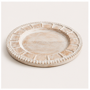 Handcrafted Whitewashed Wood Charger Plate for Wedding Decoration Round Wooden Dinnerware Wholesale for <b>Party</b> <b>Table</b> Settings - Product Image 2