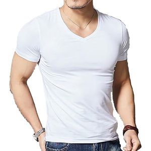 <b>Mens</b> <b>V</b> <b>Neck</b> <b>T</b> <b>Shirts</b> 100% Cotton Solid Casual Short Sleeve Breathable Eco-Friendly Everyday Wear - Product Image 2
