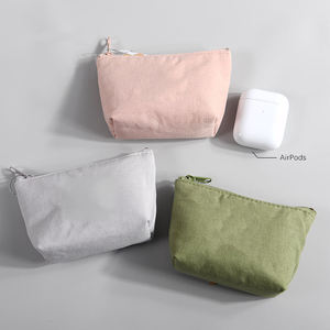 Bolsa de Maquillaje de Yute de Alta Calidad con Cierre, Bolsa de Almacenamiento de Maquillaje Natural para Mujer - Product Image 1