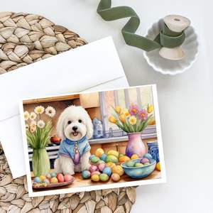 Whimsical Easter Coton De Tulear Design Pack 8 Tarjetas de notas de tamaño A7 en blanco 5x7 con sobres para fines de felicitación - Product Image 2