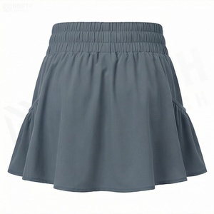 Shorts pour femmes à taille haute élastique, à volants, couleur unie, décontractés, respirants, design en A, mini-shorts en polyester pour l'été - Product Image 2