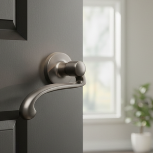 Luxury <b>Antique</b> <b>Black</b> Brass <b>Door</b> <b>Handle</b> Set | Elegant Curved Lever <b>Handle</b> with Round Rose for Classic Interior <b>Doors</b> - Product Image 3