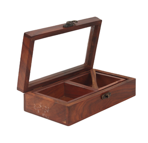 Caja de especias de madera personalizada, la más vendida, caja de almacenamiento de té y especias de madera con soporte rectangular para uso en la cocina. - Product Image 5