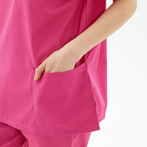 Latest Custom Logo Embroidered Nurse Medical <b>Scrubs</b> <b>Set</b> Fashion Hospital Uniform Cotton <b>Scrub</b> Suit - Product Image 4