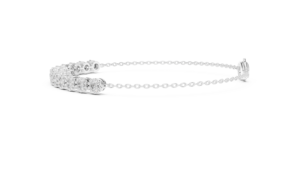 AFFORDABLE LAB GROWN CUT DIAMOND RHODIUM PLATED BRACELET <b>SET</b> 18KT SOLID WHITE <b>GOLD</b> CERTIFIED LUXURY DAILY/Office Wear Wedding - Product Image 2