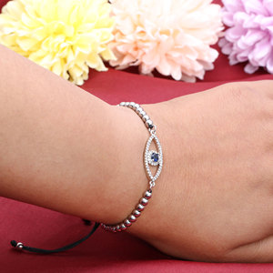 Wholesale 925 Sterling Silver Cubic Zircon Inlaid Devil's Eye <b>Bracelet</b> For Women Classic <b>Adjustable</b> Jewelry Gift Party - Product Image 6