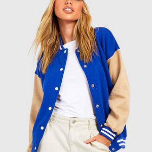 Team Uniform Women's Leather Sleeves College Varsity Jacket <b>Quilted</b> Baseball Letterman Jacket Good Design Varsity Jacket - Product Image 1