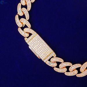 Iced Out Cuban Link Hip Hop Bracelet 18MM Lab Grown Diamond Baguette Cut Bracelet For Him <b>Rapper</b> Style Bracelet - Product Image 5