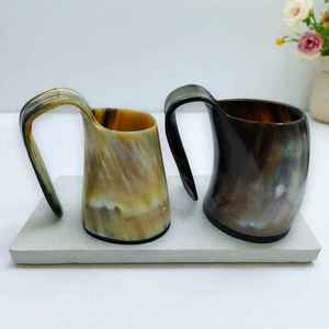 Auténtica Taza de Cuerno de Búfalo para Beber Agua, Hecha a Mano, Ecológica, Taza de Cuerno Natural, Jarra Vikinga para Cerveza, Decoración para Bar en Casa, Mejor Calidad - Product Image 1