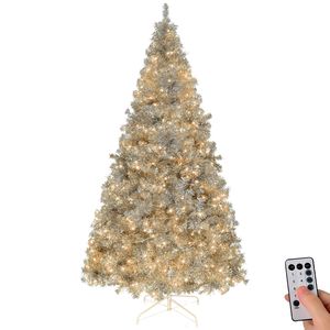 Albero di Natale Artificiale Pre-Illuminato da 2,4 m con 1350 Rami, 500 Luci, Albero di Pino Articolato con Telecomando, Decorazione Natalizia Realistica - Product Image 1