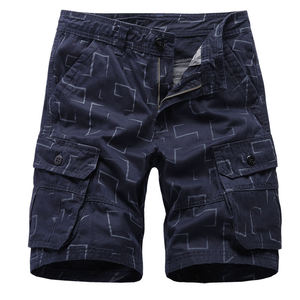 Shorts cargo pour hommes, coupe ample, shorts cargo pour hommes de haute qualité, noirs, multi-poches, en coton - Product Image 3