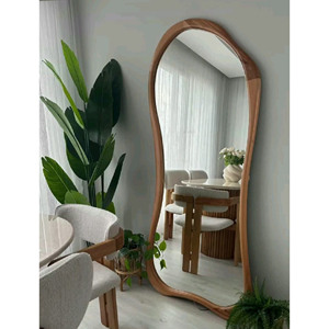 Miroir mural en bois massif scandinave, miroir décoratif moderne, fournisseur indonésien - Product Image 1