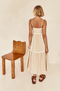 เดรสสายเดี่ยวสีขาวสไตล์ลำลองสำหรับฤดูร้อน ทรงเอไลน์ ไซส์ S-XL  ชุดเดรสยาวแบบสลิปสำหรับผู้หญิง - Product Image 4