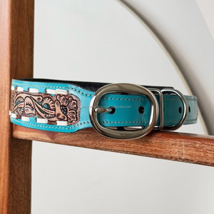 Collier de chien en cuir véritable fait main personnalisé avec boucle en métal et anneau en D Colliers pour animaux de compagnie en cuir usiné à la main de luxe écologique - Product Image 5