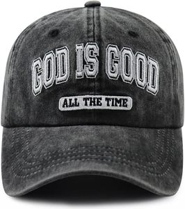 Casquette de baseball vintage délavée God Is Good All The Time, 6 panneaux, réglable, en coton, style décontracté unisexe - Product Image 6