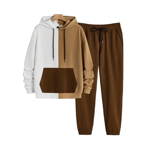 Survêtements d'hiver décontractés à capuche respirants et à séchage rapide pour hommes, en molleton bouclette, légers, 100% coton uni, avec logo du fabricant - Product Image 1